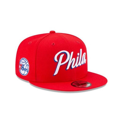 Red Philadelphia 76ers Hat - New Era NBA Statement Edition 9FIFTY Snapback Caps USA3715928